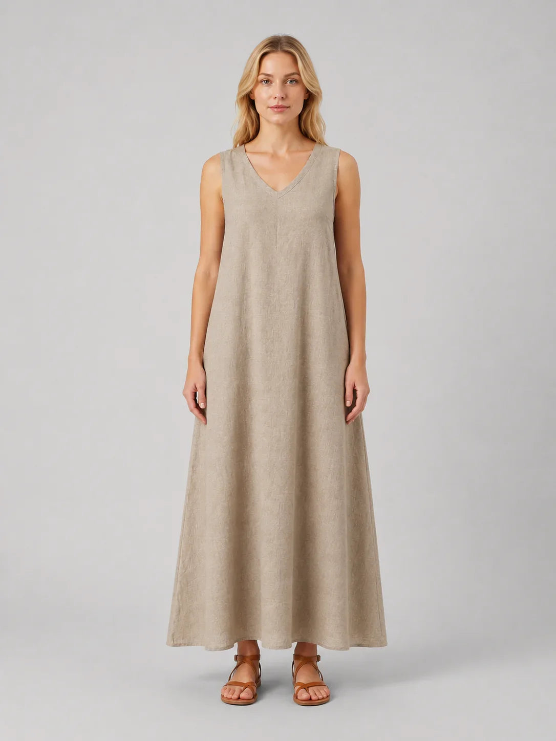 Women’s Sleeveless A-Line Maxi Dress – Relaxed Summer Elegance 0