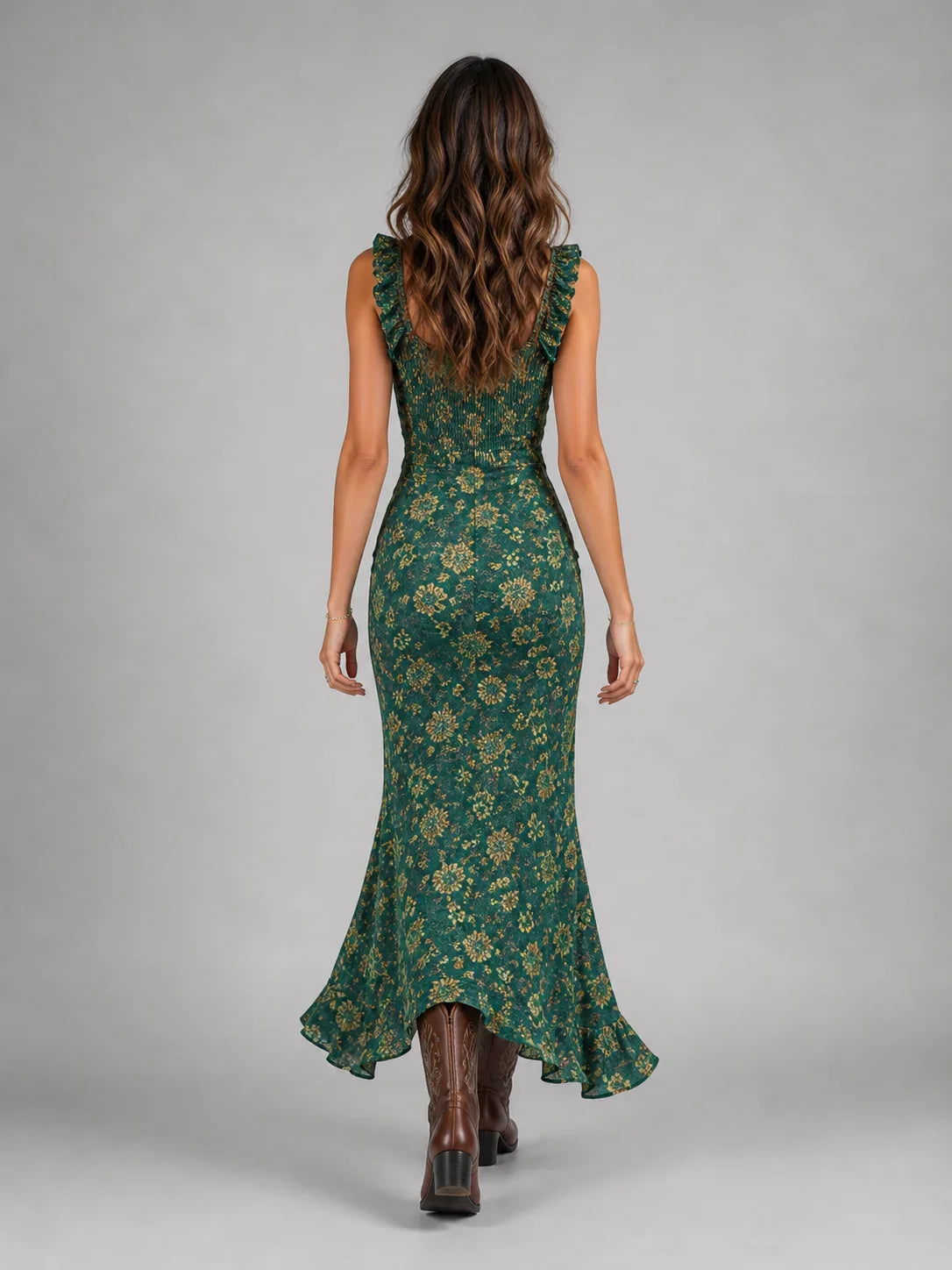 Women’s Boho Floral Side Slit Maxi Dress – Flowing Silhouette 2