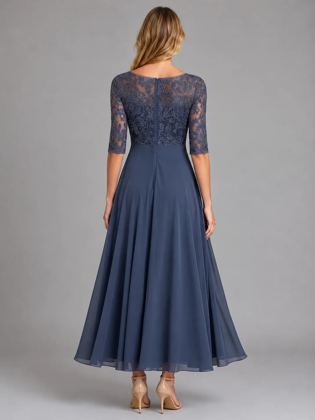 Women's Chiffon Lace Midi Dress – Flowing Silhouette 1