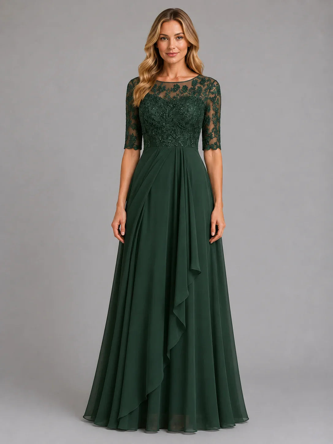 Women's Chiffon Lace Midi Dress – Flowing Silhouette 5