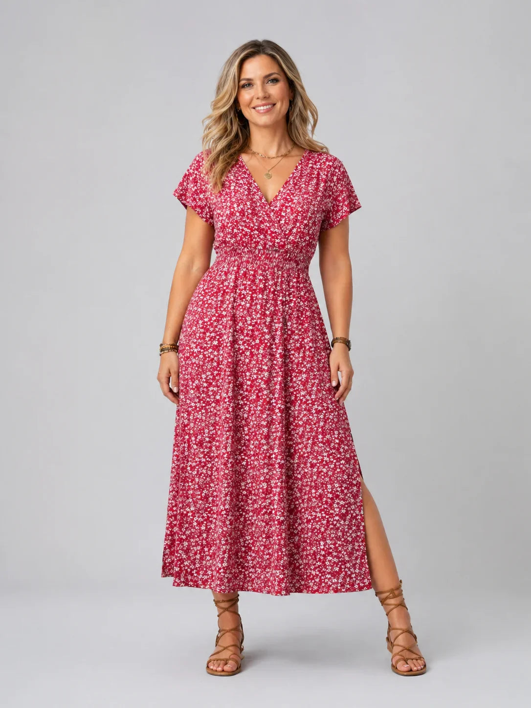 Women’s Floral Maxi Dress – Flowing Summer Style 0
