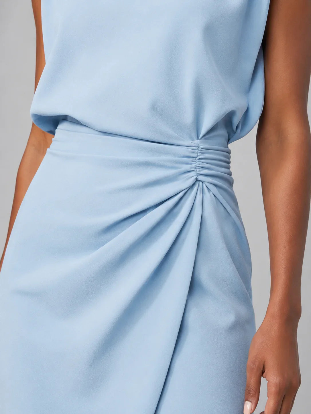 Women’s Keyhole Neck Midi Dress – Ruched Waist Elegant Fit 2