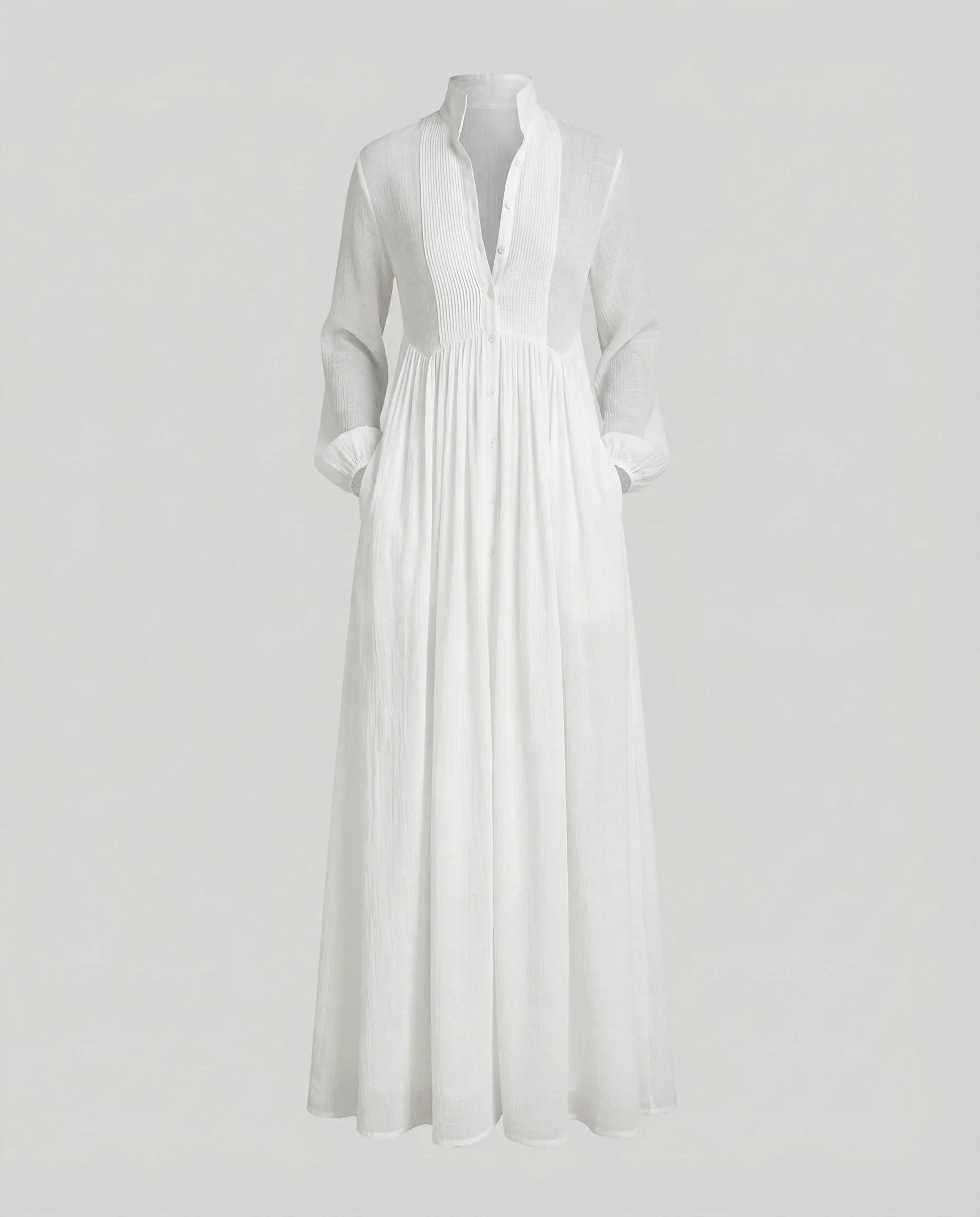 Women’s Lightweight Button Front Maxi Shirt Dress – Relaxed Flowy Silhouette 0