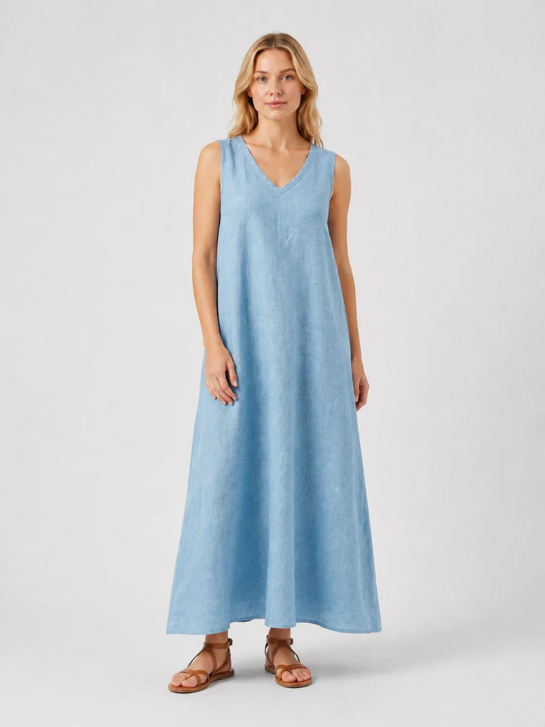 Women’s Sleeveless A-Line Maxi Dress – Relaxed Summer Elegance 3