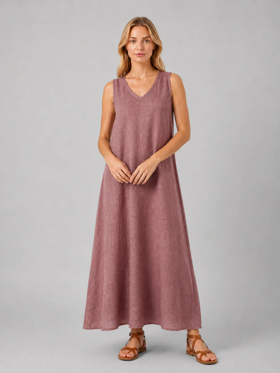 Women’s Sleeveless A-Line Maxi Dress – Relaxed Summer Elegance 4
