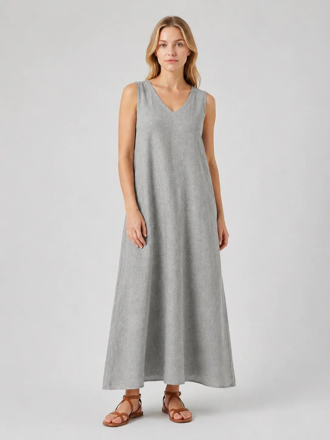 Women’s Sleeveless A-Line Maxi Dress – Relaxed Summer Elegance 5