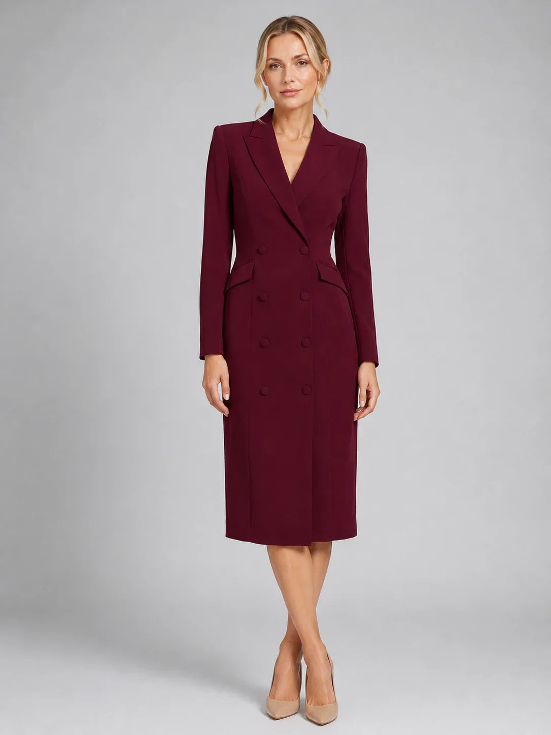 Women’s Tailored Blazer Midi Dress – Formal Occasion Style 5