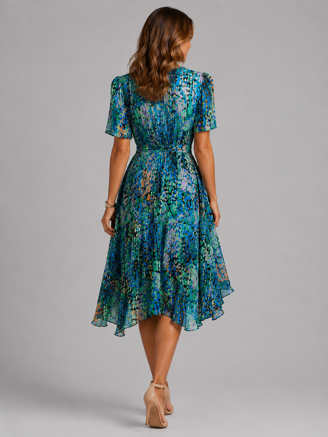 Women’s V-Neck Summer Dress – Flowing Silhouette 1